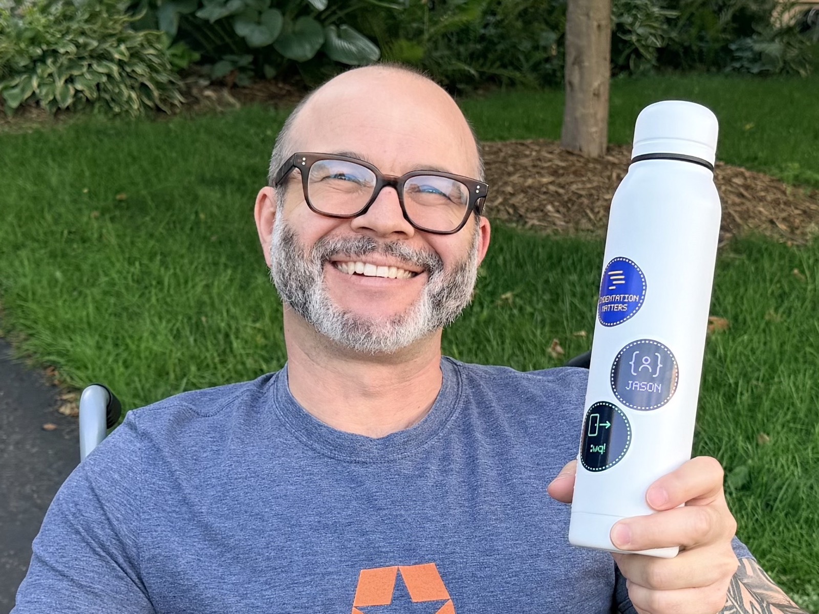 Byte & Sticker sticker sheets on a water bottle
